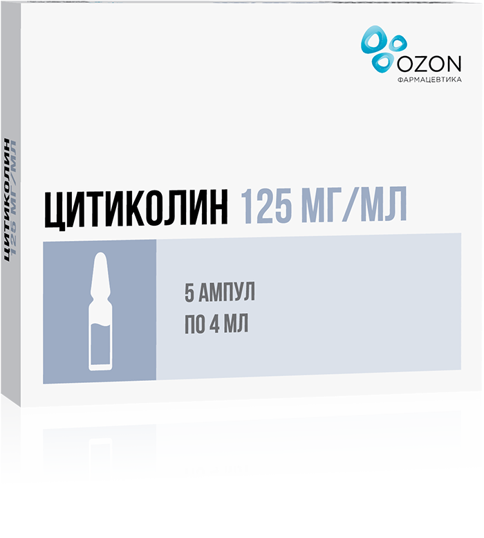 ЦИТИКОЛИН Р-Р Д/ИН 125МГ/МЛ АМП 4МЛ №5/ОЗОН/