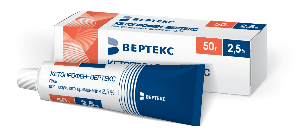КЕТОПРОФЕН ГЕЛЬ 2,5% 50Г/ВЕРТЕКС/