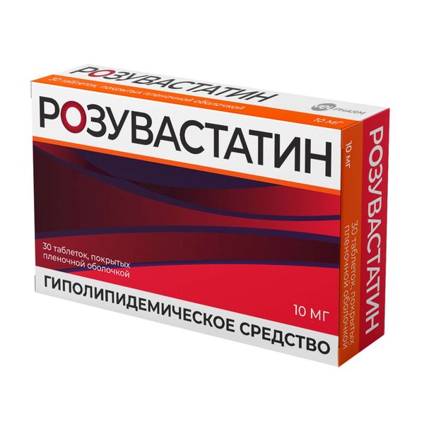 РОЗУВАСТАТИН ТАБ П/О 10МГ №30/ВЕЛФАРМ/