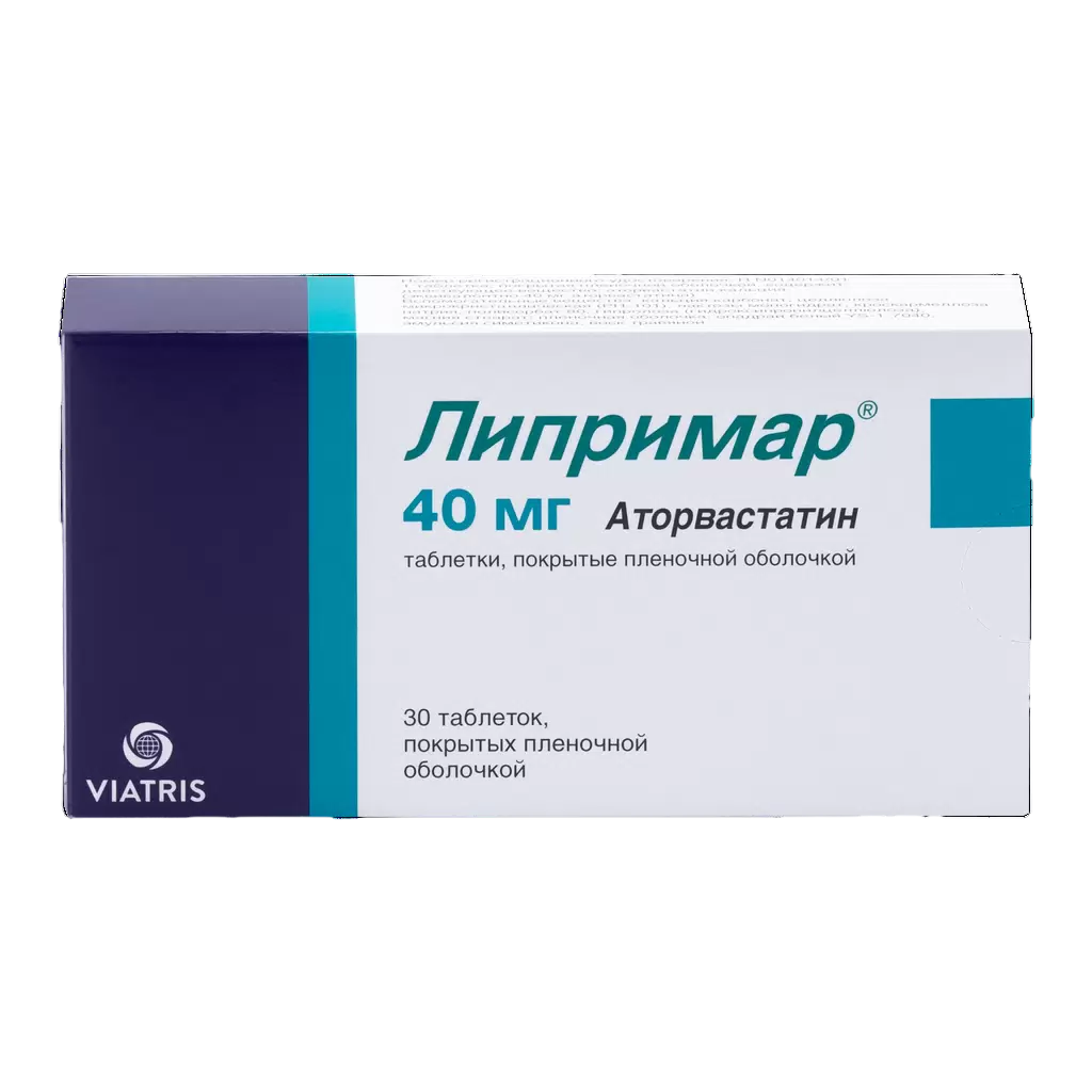 ЛИПРИМАР ТАБ П/П/О 40МГ №30