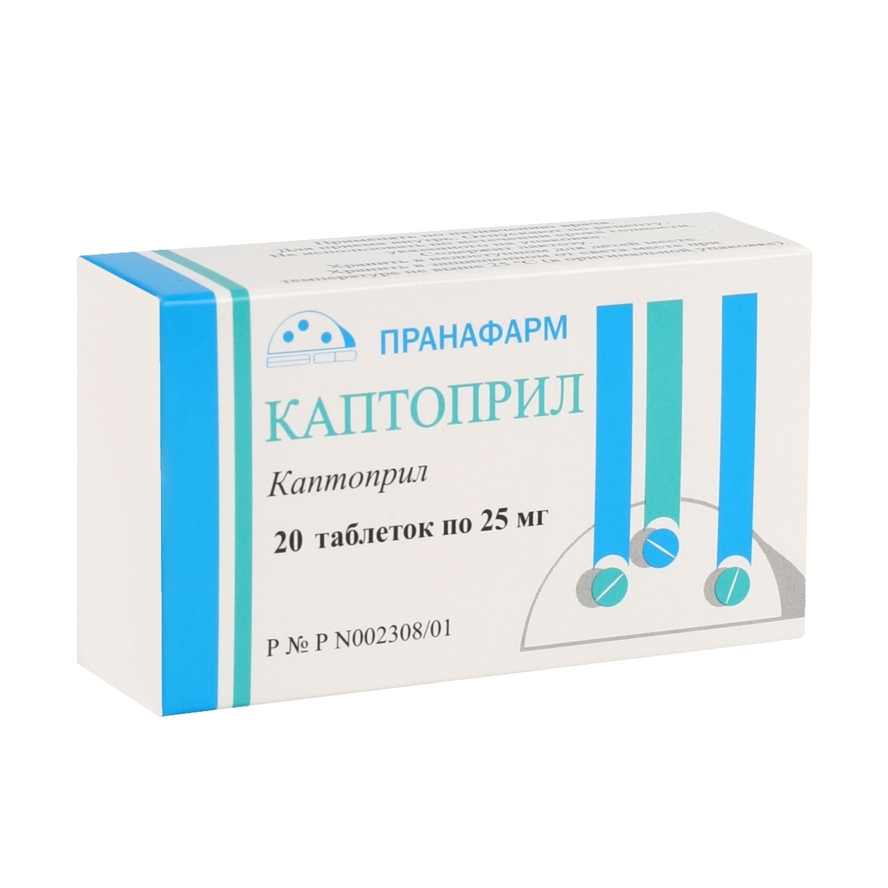 КАПТОПРИЛ ТАБ 25МГ №20/ПРАНАФАРМА/