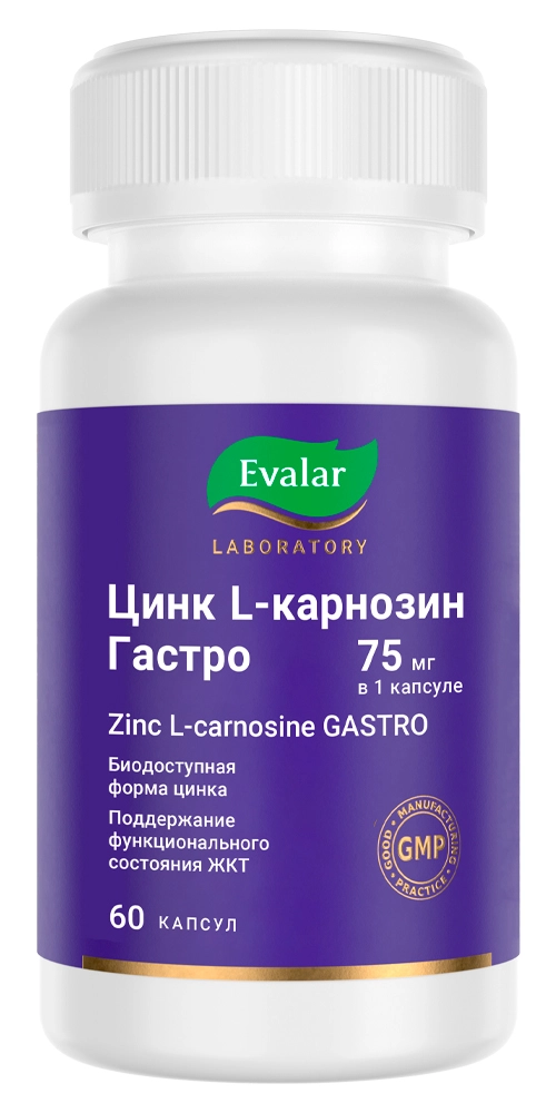 ЦИНК-L-КАРНОЗИН ГАСТРО КАПС МАССОЙ 0,2Г №60