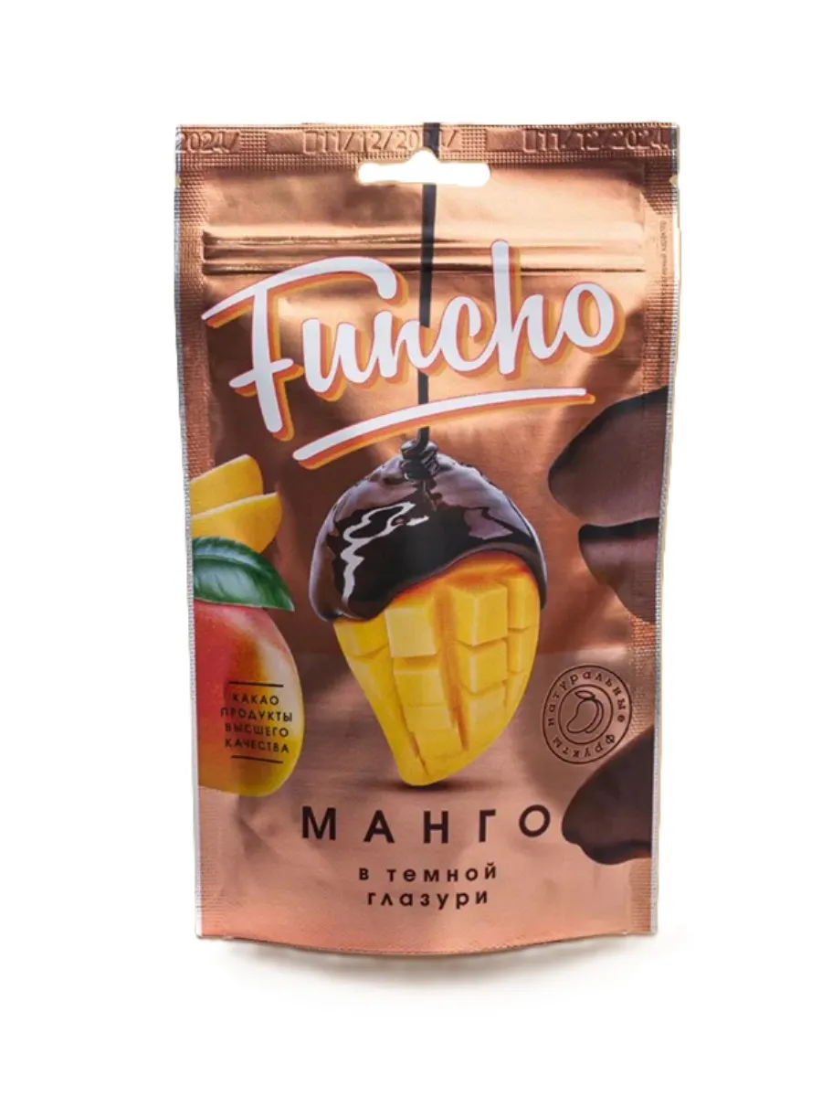 FUNCHO МАНГО В ТЕМНОЙ КОНДИТЕРСКОЙ ГЛАЗУРИ 100Г