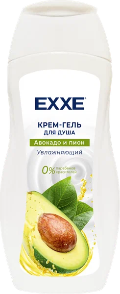 EXXE КРЕМ-ГЕЛЬ Д/ДУША УВЛАЖНЯЮЩИЙ С АВОКАДО И ПИОН 400МЛ