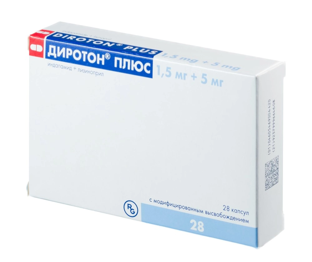 ДИРОТОН ПЛЮС КАПС 1,5МГ+5МГ №28