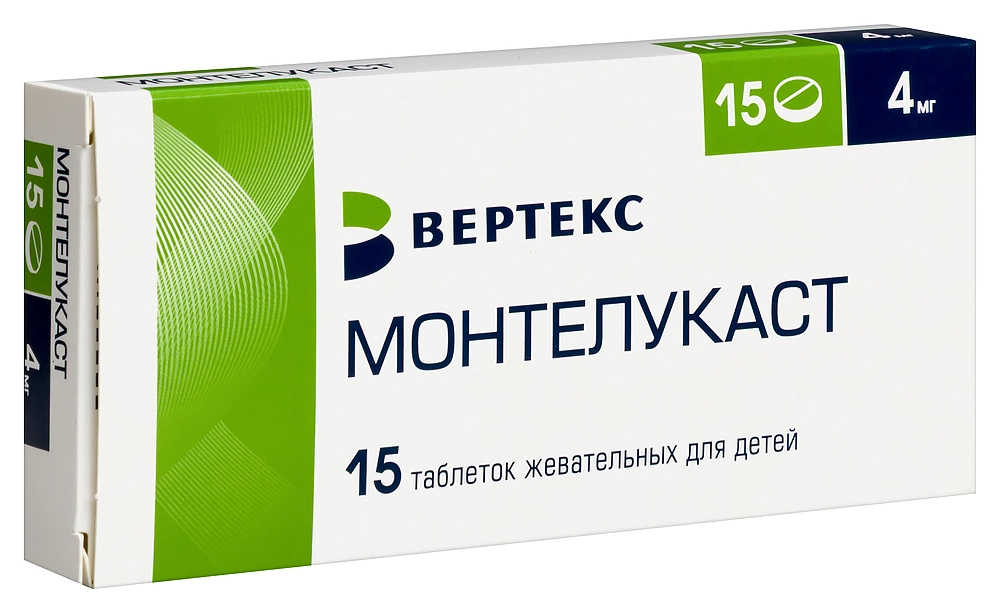 МОНТЕЛУКАСТ ТАБ ЖЕВ ДЕТ 4МГ №15/ВЕРТЕКС/