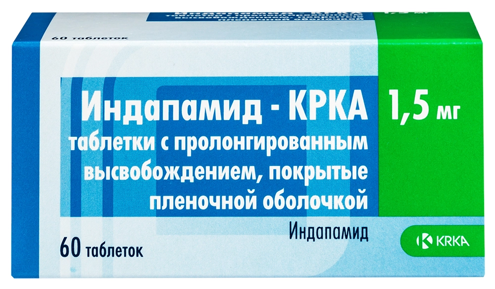ИНДАПАМИД ТАБ П/О 1,5МГ №60/КРКА/