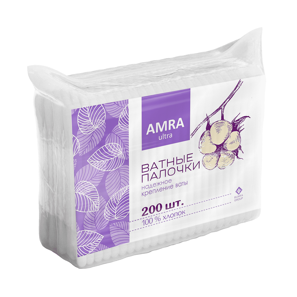 АМРА ПАЛОЧКИ ВАТНЫЕ ПАКЕТ №200
