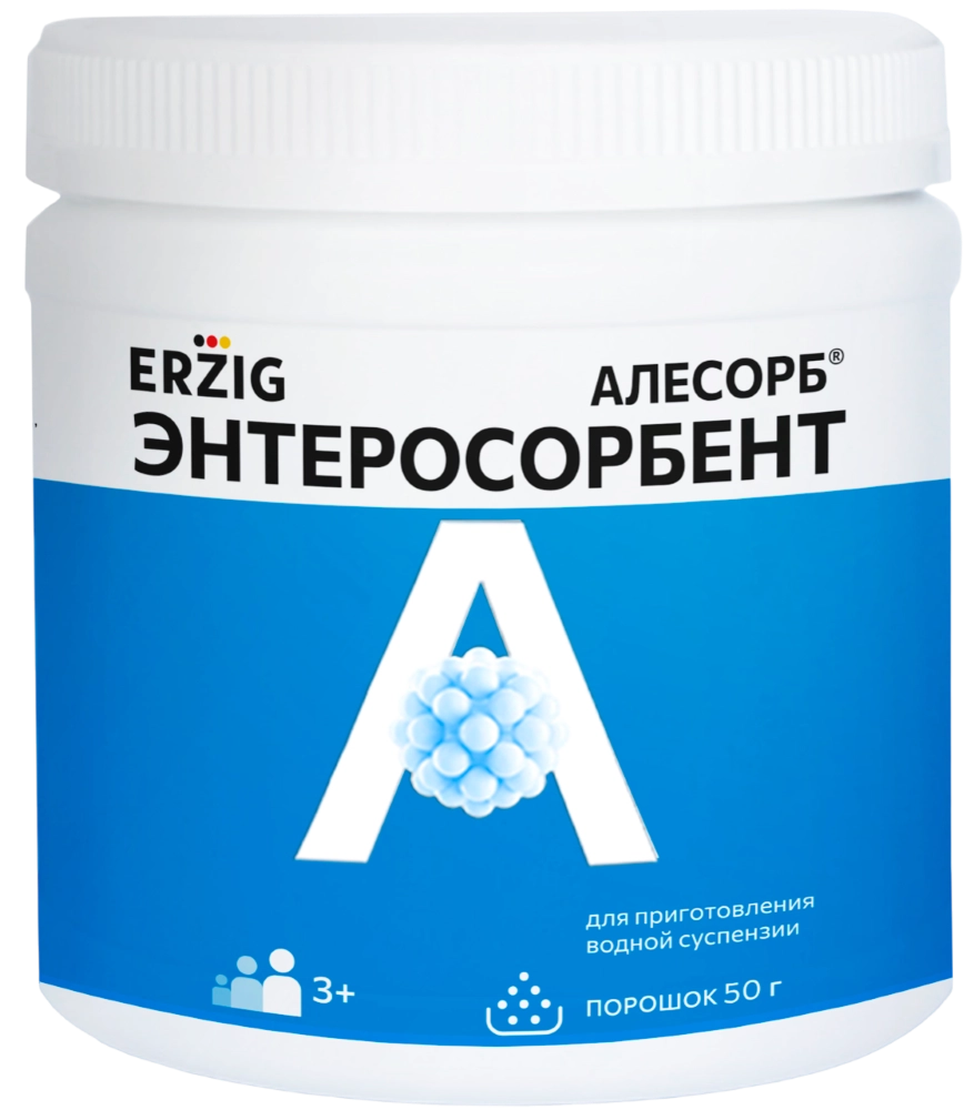 АЛЕСОРБ ЭНТЕРОСОРБЕНТ ПОР Д/СУСП ВНУТРЬ С 3-ХЛЕТ БАНКА 50Г