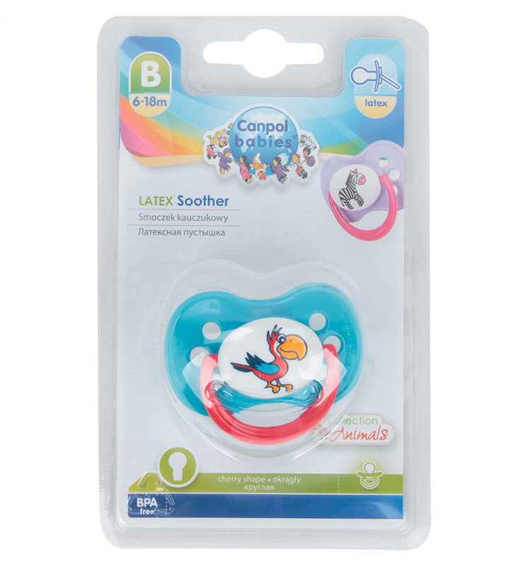 КАНПОЛ ПУСТЫШКА ЛАТЕКСНАЯ ЖИВОТНЫЕ БИРЮЗОВЫЙ 6-18МЕС 22/594