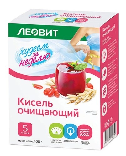 ЛЕОВИТ ХУДЕЕМ ЗА НЕДЕЛЮ КИСЕЛЬ ОЧИЩАЮЩИЙ ПАК 20Г №5