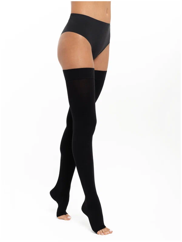 ЧУЛКИ ИНТЕКС С ГЛАДКОЙ РЕЗИНКОЙ ОТКР НОСКОМ 1КЛ Р L ЧЕРНЫЕ 2437