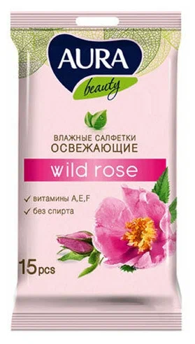 АУРА САЛФЕТКИ ВЛАЖНЫЕ ОСВЕЖАЮЩИЕ БЬЮТИ №15