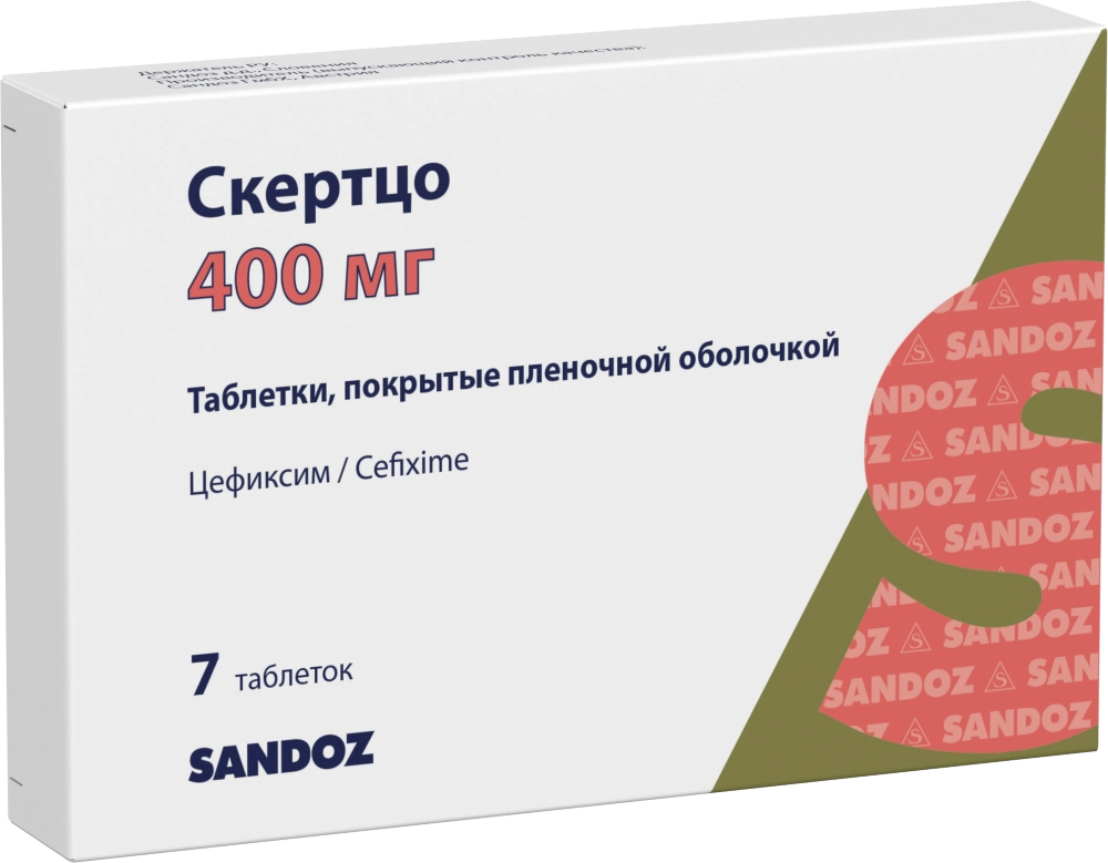 СКЕРТЦО ТАБ П/П/О 400МГ №7
