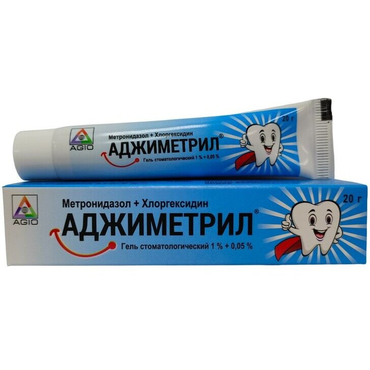 АДЖИМЕТРИЛ ГЕЛЬ СТОМАТОЛОГИЧЕСКИЙ 1%+0,05% ТУБА 20Г