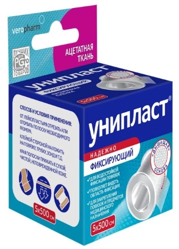 ЛЕЙКОПЛАСТЫРЬ УНИПЛАСТ ФИКСИР ШЕЛК 5Х500СМ