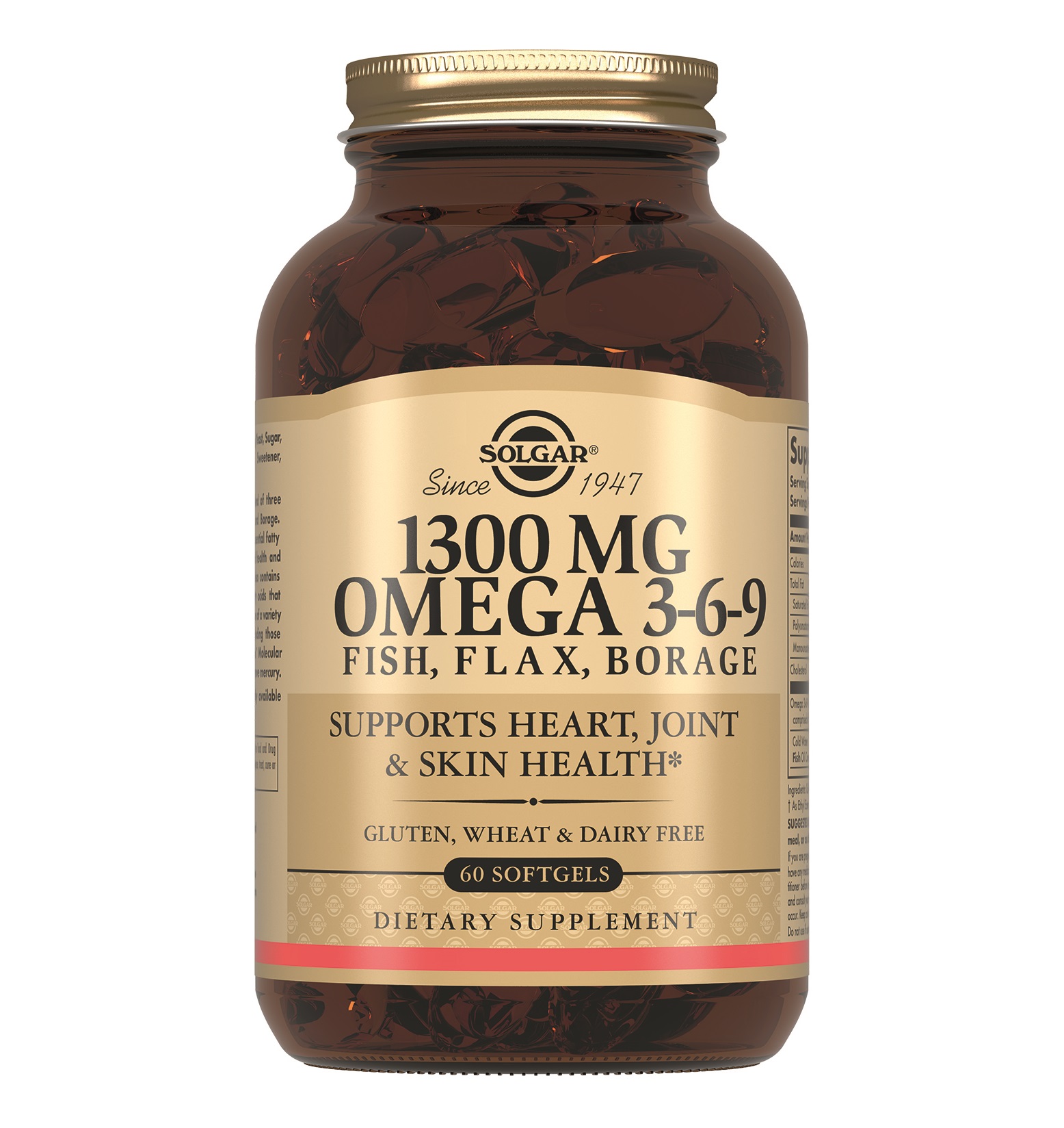 СОЛГАР КОМПЛЕКС ЖИРНЫХ КИСЛОТ ОМЕГА 3-6-9 КАПС 1300МГ №120