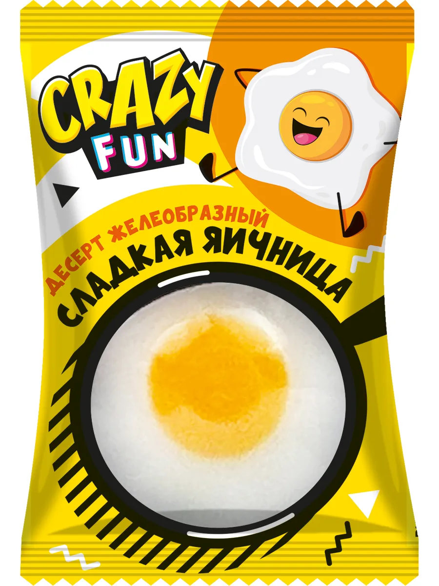 CRAZY FUN ДЕСЕРТ ЖЕЛЕОБРАЗНЫЙ В ВИДЕ ЯИЧНИЦЫ 24Г УТ65269/КОНФИТРЕЙД/