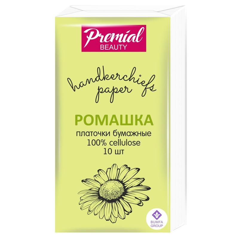 ПРЕМИАЛ ПЛАТОЧКИ БУМАЖНЫЕ 3-Х СЛОЙНЫЕ РОМАШКА №10