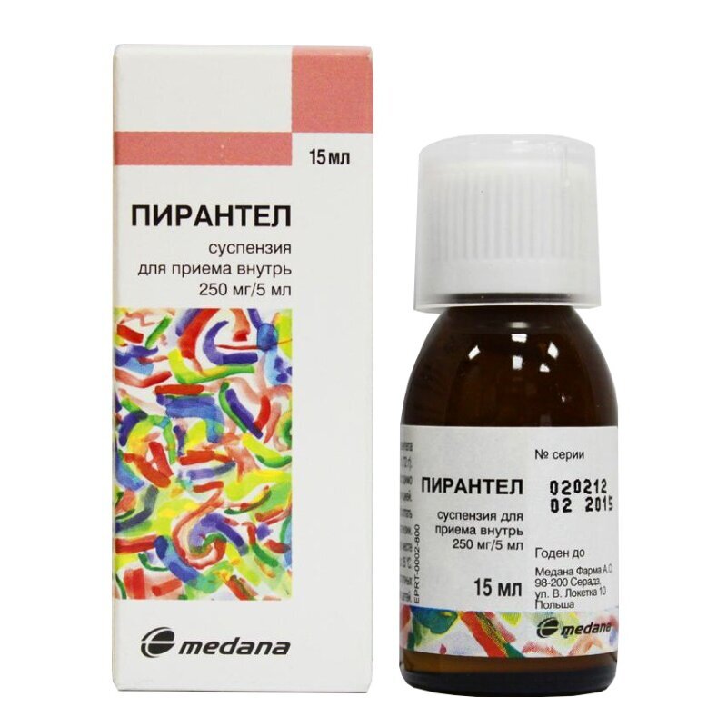 ПИРАНТЕЛ СУСП 250МГ/5МЛ 15МЛ/МЕДАНА ФАРМА/