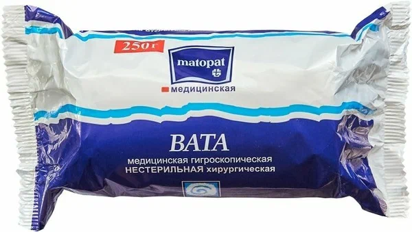 ВАТА МЕД МАТОПАТ РУЛОН 250Г/БЕЛЛА/