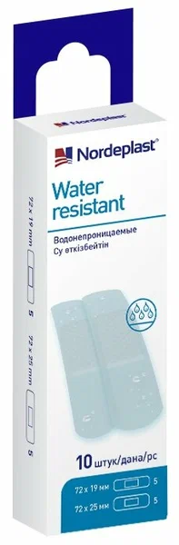 НОРДЕПЛАСТ ВОТЕР РЕЗИСТЕНТ НАБОР ПЛАСТЫРЕЙ №10 2-Х РАЗМЕРОВ