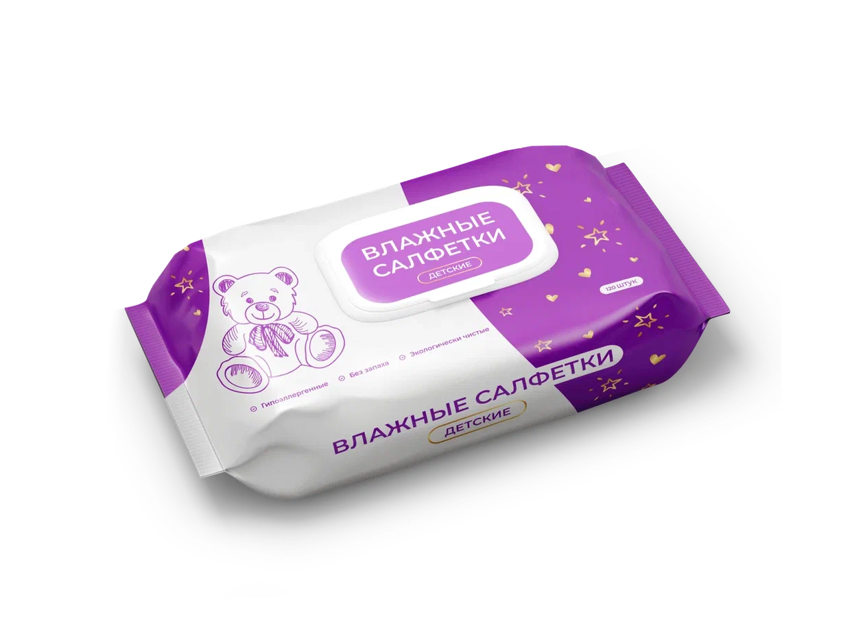САЛФЕТКИ ВЛАЖНЫЕ ДЕТСКИЕ БЕЗ ЗАПАХА С Д-ПАНТЕНОЛОМ И ВИТАМИНОМ Е С КЛАПАНОМ №120/ЭЙVА/ЭЙВА/