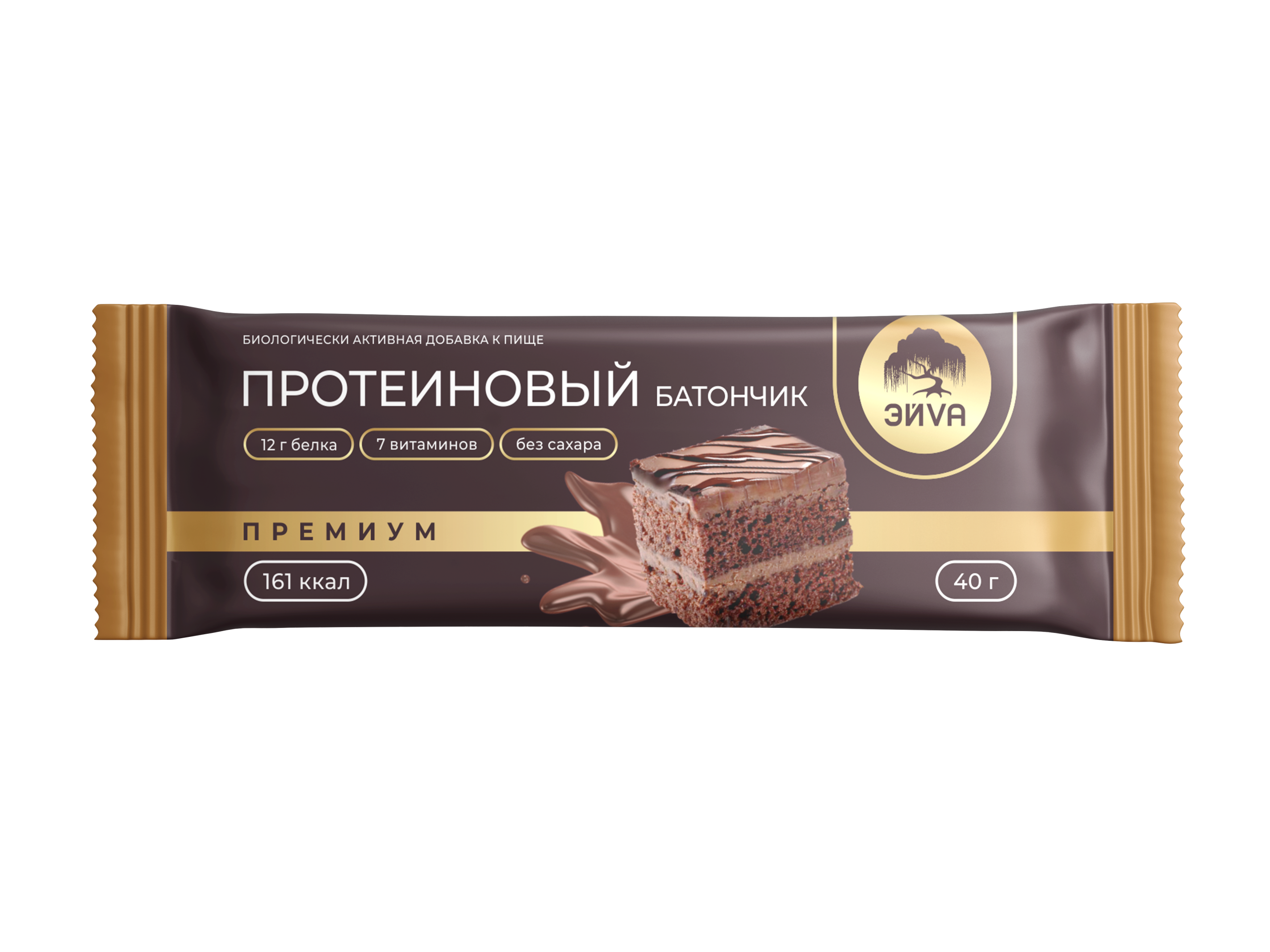 БАТОНЧИК ПРОТЕИНОВЫЙ БРАУНИ В ШОКОЛАДНОЙ ГЛАЗУРИ 40Г/ЭЙVА/ЭЙВА/