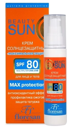 ФЛОРЕСАН BEAUTY SUN КРЕМ SPF 80 МАКС ЗАЩИТА 75МЛ Ф-284