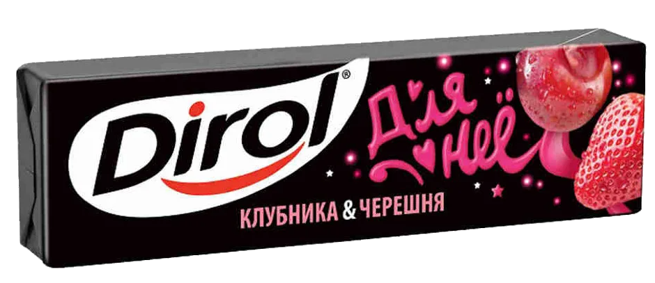 ДИРОЛ ЖЕВ РЕЗИНКА КЛУБНИКА И ЧЕРЕШНЯ 13,6Г №10