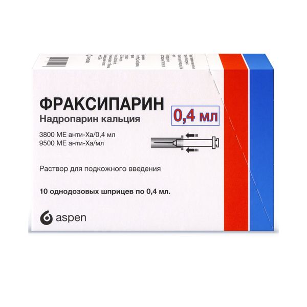 ФРАКСИПАРИН Р-Р Д/ИН 9500МЕ АНТИ-ХА/МЛ ШПРИЦ 0,4МЛ №10
