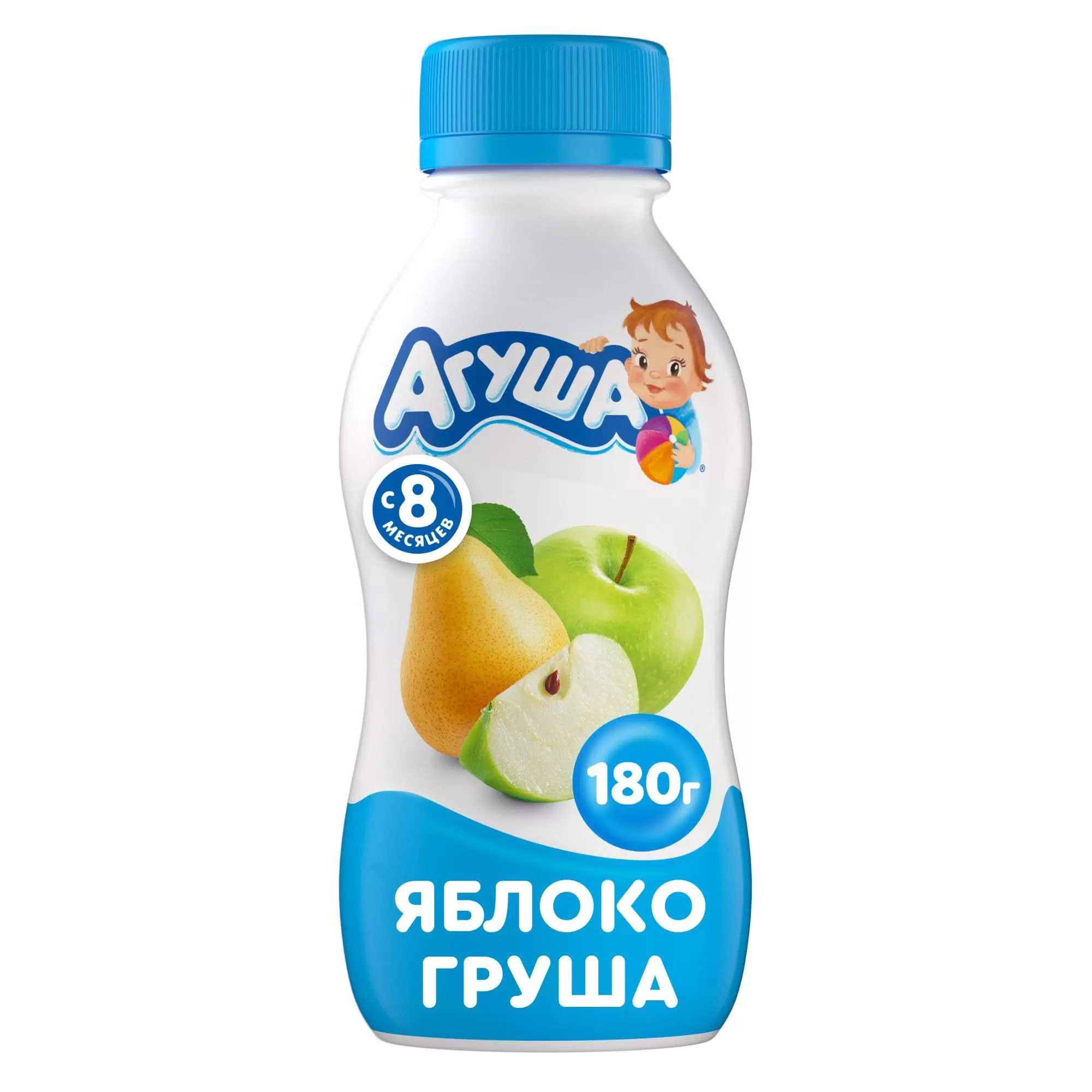 АГУША ЙОГУРТ ЯБЛОКО ГРУША 2,7% 180Г