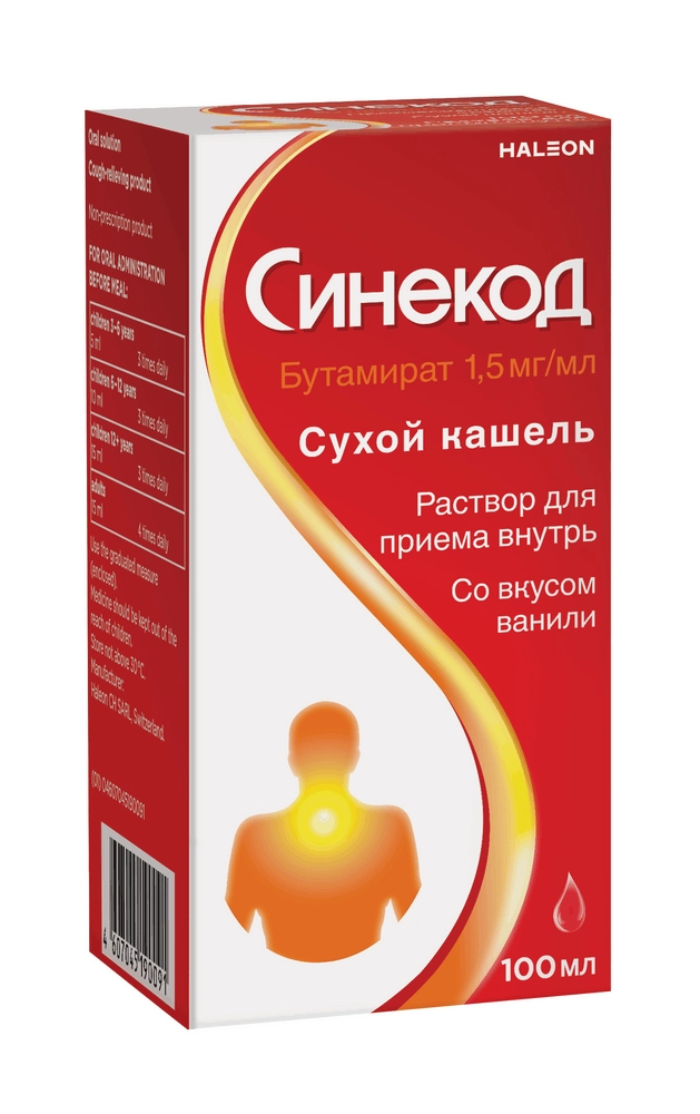 СИНЕКОД Р-Р ВНУТРЬ 1,5МГ/МЛ 100МЛ