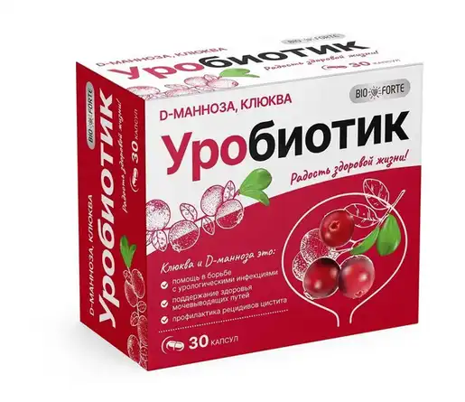 D-МАННОЗА УРОБИОТИК BIOFORTE КАПС 500МГ С ЭКСТР КЛЮКВЫ №30/ПУЛЬС/