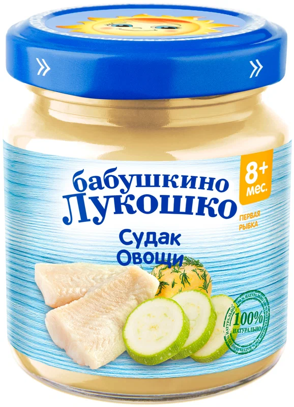 БАБУШКИНО ЛУКОШКО ПЮРЕ СУДАК ОВОЩИ 8МЕС+100Г