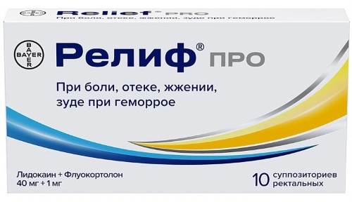 РЕЛИФ ПРО СУПП РЕКТ 40МГ+1МГ №10