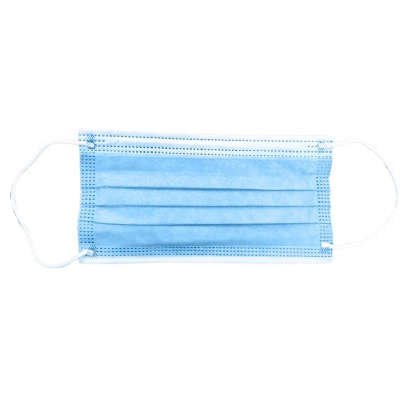 МАСКА МЕД 3-Х СЛОЙНАЯ НА РЕЗИНКЕ ГОЛУБАЯ №5/МЕДОПТТОРГ/