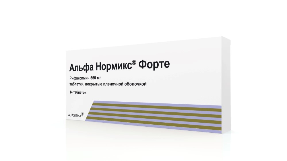 АЛЬФА НОРМИКС ФОРТЕ ТАБ П/О 550МГ №14