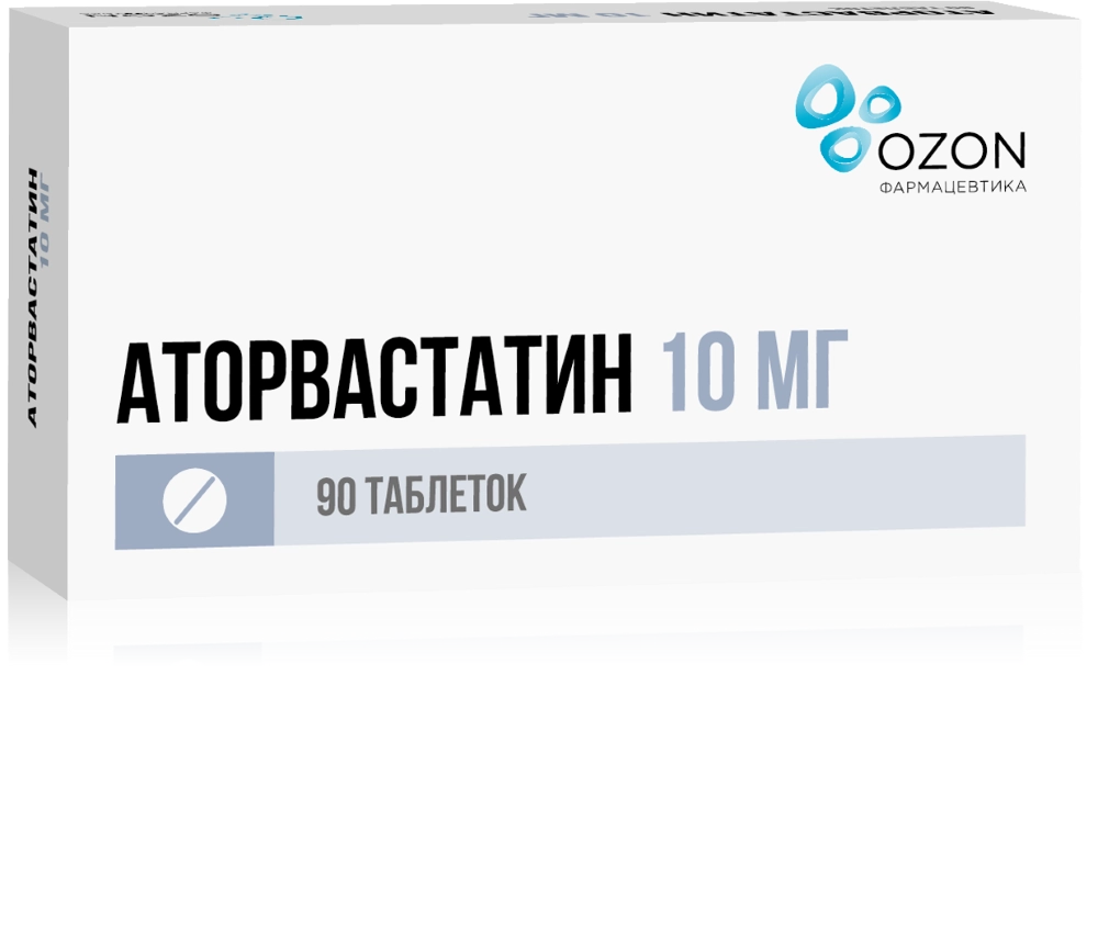 АТОРВАСТАТИН ТАБ П/П/О 10МГ №90/ОЗОН/