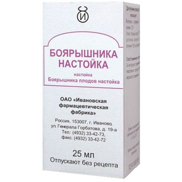 БОЯРЫШНИКА НАСТОЙКА ФЛ 25МЛ/ИВАНОВСКАЯ ФФ/