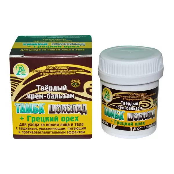 АДОНИС ТАМБА ТВЕРДЫЙ КРЕМ-БАЛЬЗАМ ШОКОЛАД+ГРЕЦКИЙ ОРЕХ 35Г
