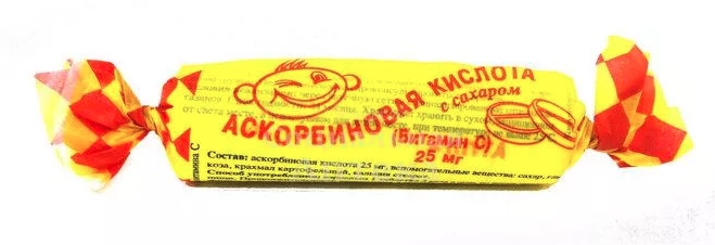 АСКОРБИНОВАЯ КИСЛОТА ДЕТСКАЯ С САХАРОМ 25МГ ТАБ МАССОЙ 3Г КРУТКА №10/АСКОПРОМ/