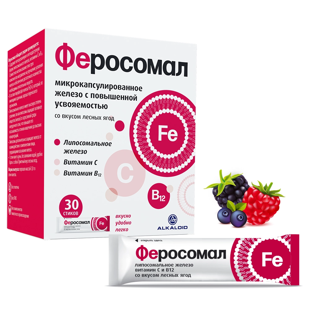 ФЕРОСОМАЛ ПОР МАССОЙ 1,8Г СТИК-ПАК №30