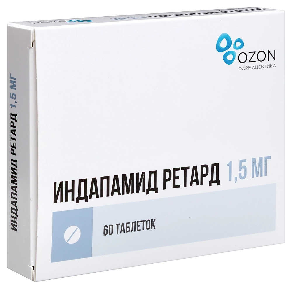 ИНДАПАМИД РЕТАРД ТАБ П/О 1,5МГ №60/ОЗОН/