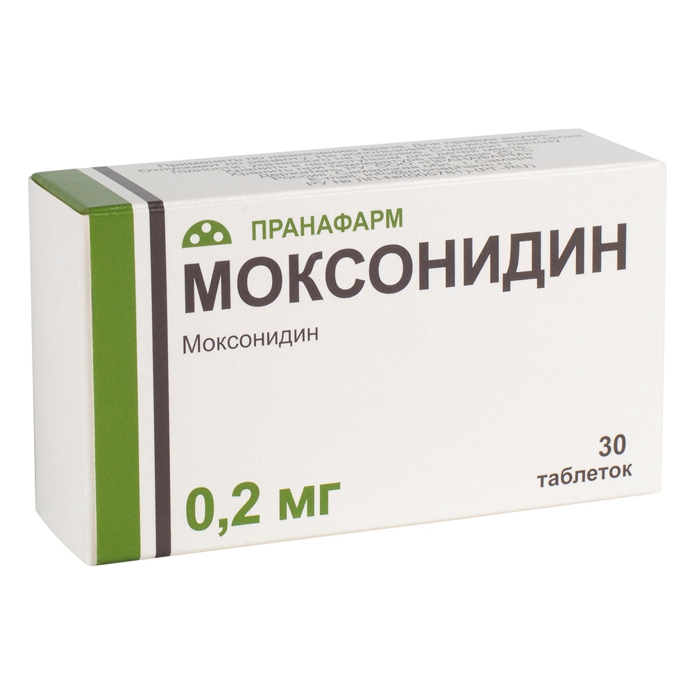 МОКСОНИДИН ТАБ П/О 0,2МГ №30/ПРАНАФАРМ/