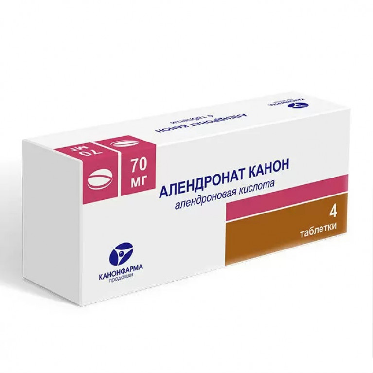 АЛЕНДРОНАТ ТАБ 70МГ №4/КАНОФАРМА/