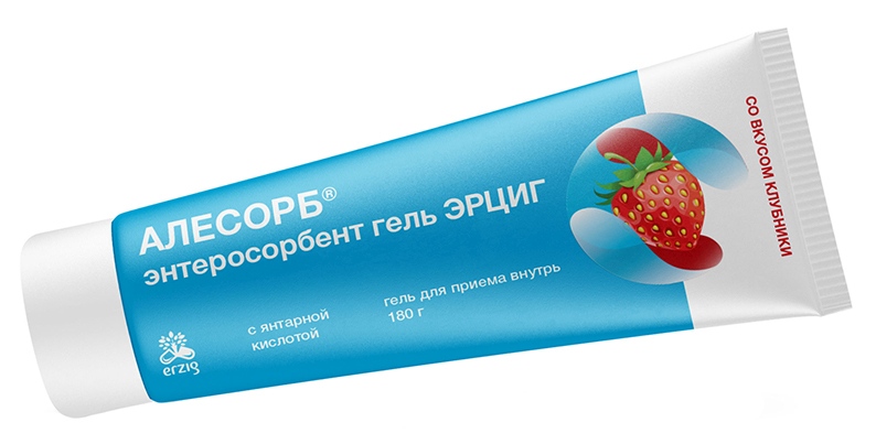 ЭРЦИГ АЛЕСОРБ ЭНТЕРОСОРБЕНТ ГЕЛЬ КЛУБНИКА 180Г