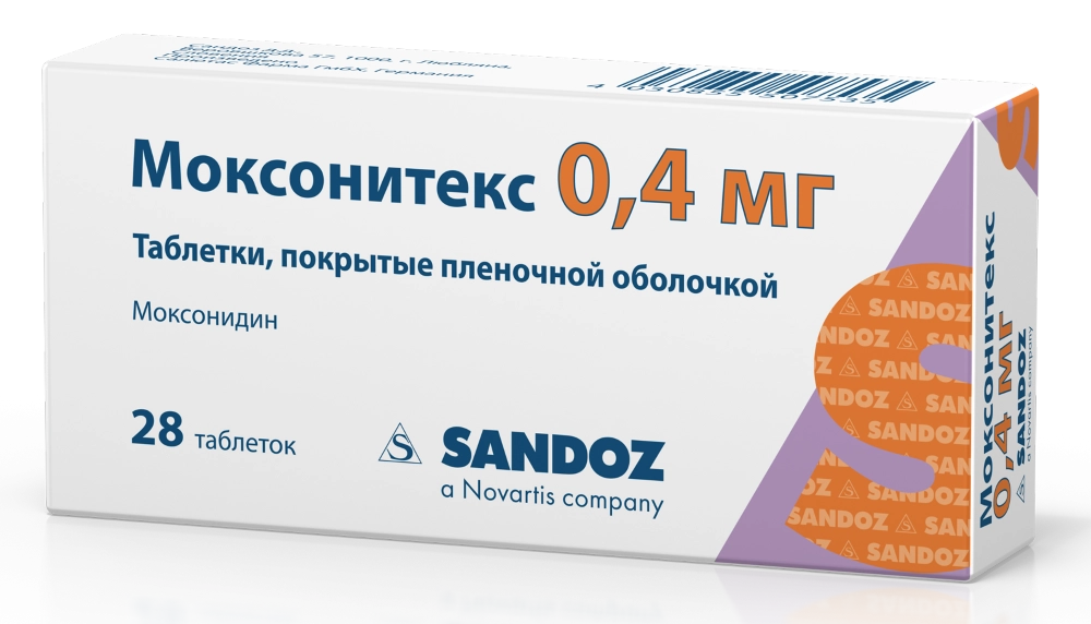 МОКСОНИТЕКС ТАБ П/О 0,4МГ №28