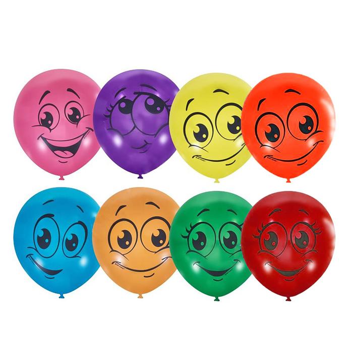 ИГРУШКА ШАР ЛАТЕКСНЫЙ 12 УЛЫБКИ ПАСТЕЛЬ ДЕКОРАТОР 1СТ НАБ 50ШТ МИКС 6041175 347215