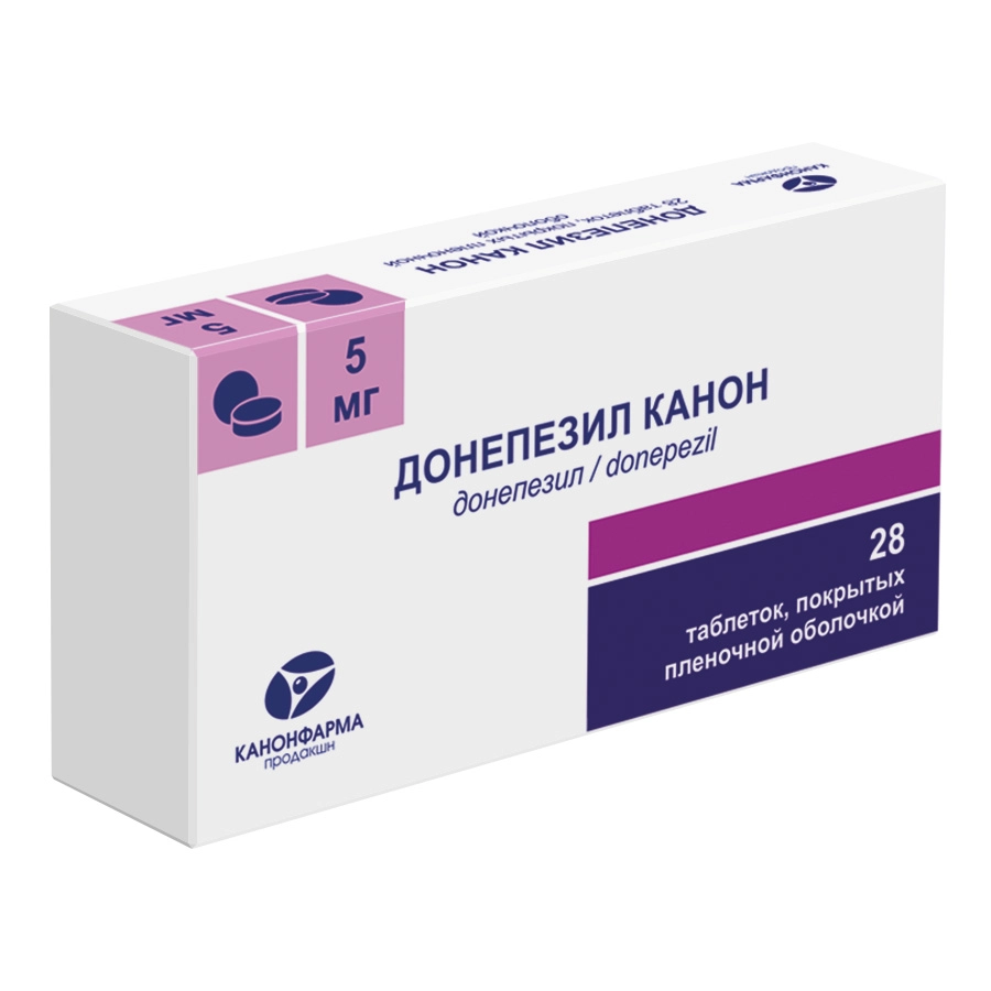 ДОНЕПЕЗИЛ КАНОН ТАБ П/О 5МГ №28/КАНОНФАРМА/